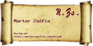 Marter Zsófia névjegykártya