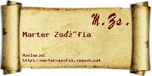 Marter Zsófia névjegykártya