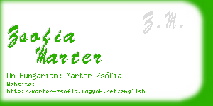 zsofia marter business card